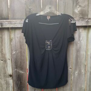 Susan Lawrence bedazzled top sz. M